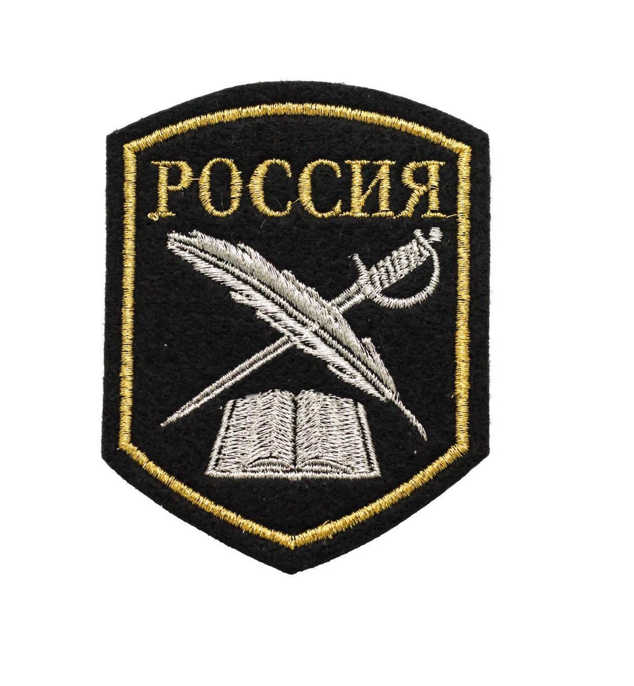 Шеврон Кадетское образование (перо и шпага) черный